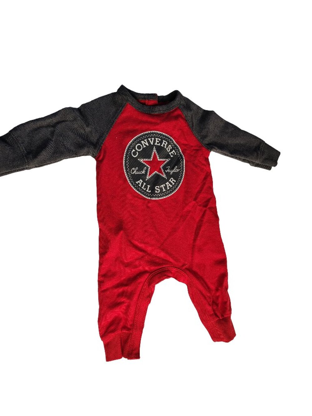 Baby Boy's Rare Red Size 3M Chuck Taylor Converse All Star Logo Themed Bodysuit